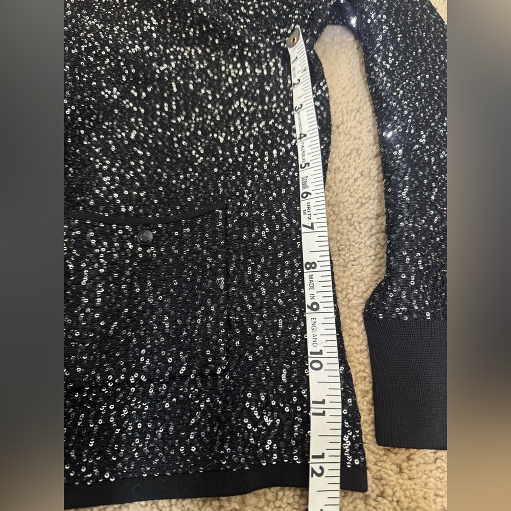 NWT The Koolples Black Sequin Cardigan Button Up Size Small Knit sweater - Picture 9 of 10